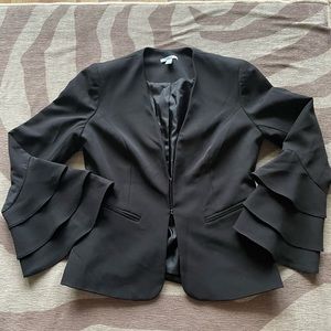 Black blazer with ruffle sleeves size small